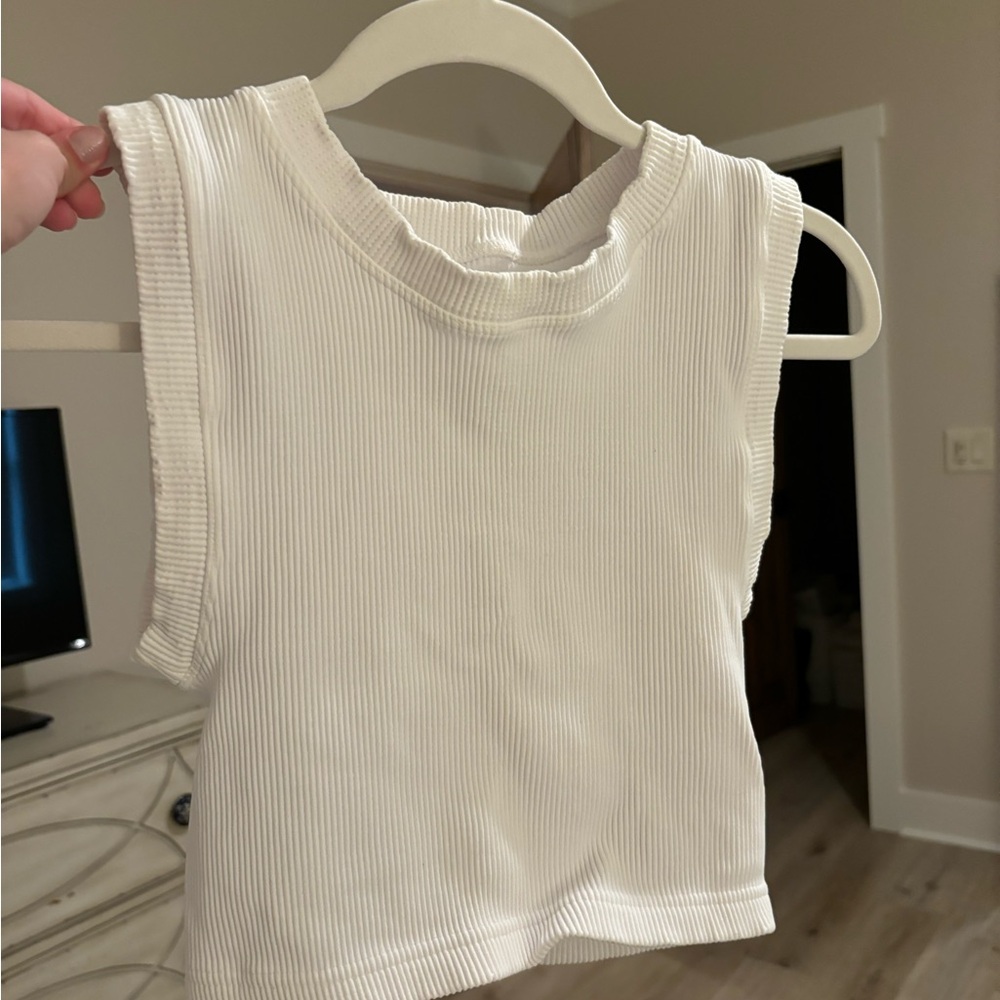 Free Throw Muscle Tank by Free People Movement M/L White